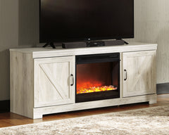 Coral Furniture - Ashley Furniture - Bellaby 63" TV Stand with Fireplace - 63" TV Stand with Fireplace / Whitewash - W331W4