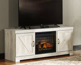 Coral Furniture - Ashley Furniture - Bellaby 63" TV Stand with Electric Fireplace - 63" TV Stand with Electric Fireplace / Whitewash - W331W9