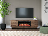 Coral Furniture - Ashley Furniture - Zadilyn 72" TV Stand with Electric Fireplace - 72" TV Stand with Electric Fireplace / Brown - W3367W1