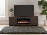 Coral Furniture - Ashley Furniture - Cayboni 71" TV Stand with Electric Fireplace - 71" TV Stand with Electric Fireplace / Black - W3789W1