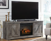 Coral Furniture - Ashley Furniture - Wynnlow 63" TV Stand with Electric Fireplace - 63" TV Stand with Electric Fireplace / Gray - W440W9