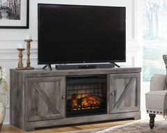 Coral Furniture - Ashley Furniture - Wynnlow 63" TV Stand with Electric Fireplace - 63" TV Stand with Electric Fireplace / Gray - W440W9