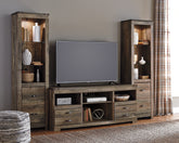 Coral Furniture - Ashley Furniture - Trinell 3-Piece Entertainment Center - 3-Piece Entertainment Center / Brown - W446W18