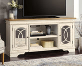 Coral Furniture - Ashley Furniture - Realyn 74" TV Stand - 74" / Chipped White - W743-68