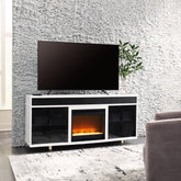 Coral Furniture - Ashley Furniture - Gardoni 72" TV Stand with Electric Fireplace - 72" TV Stand with Electric Fireplace / White/Black - W756W1