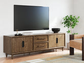 Coral Furniture - Ashley Furniture - Roanhowe 85" TV Stand - 85" / Brown - W769-68