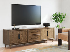 Coral Furniture - Ashley Furniture - Roanhowe 85" TV Stand - 85" / Brown - W769-68