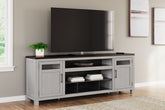 Coral Furniture - Ashley Furniture - Darborn 88" TV Stand - 88" / Gray/Brown - W796-68