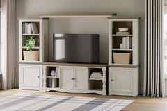 Coral Furniture - Ashley Furniture - Havalance Entertainment Center - 4-Piece Entertainment Center / Two-tone - W814W1