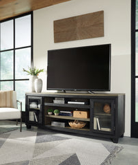 Coral Furniture - Ashley Furniture - Foyland 83" TV Stand - 83" / Black/Brown - W989-68