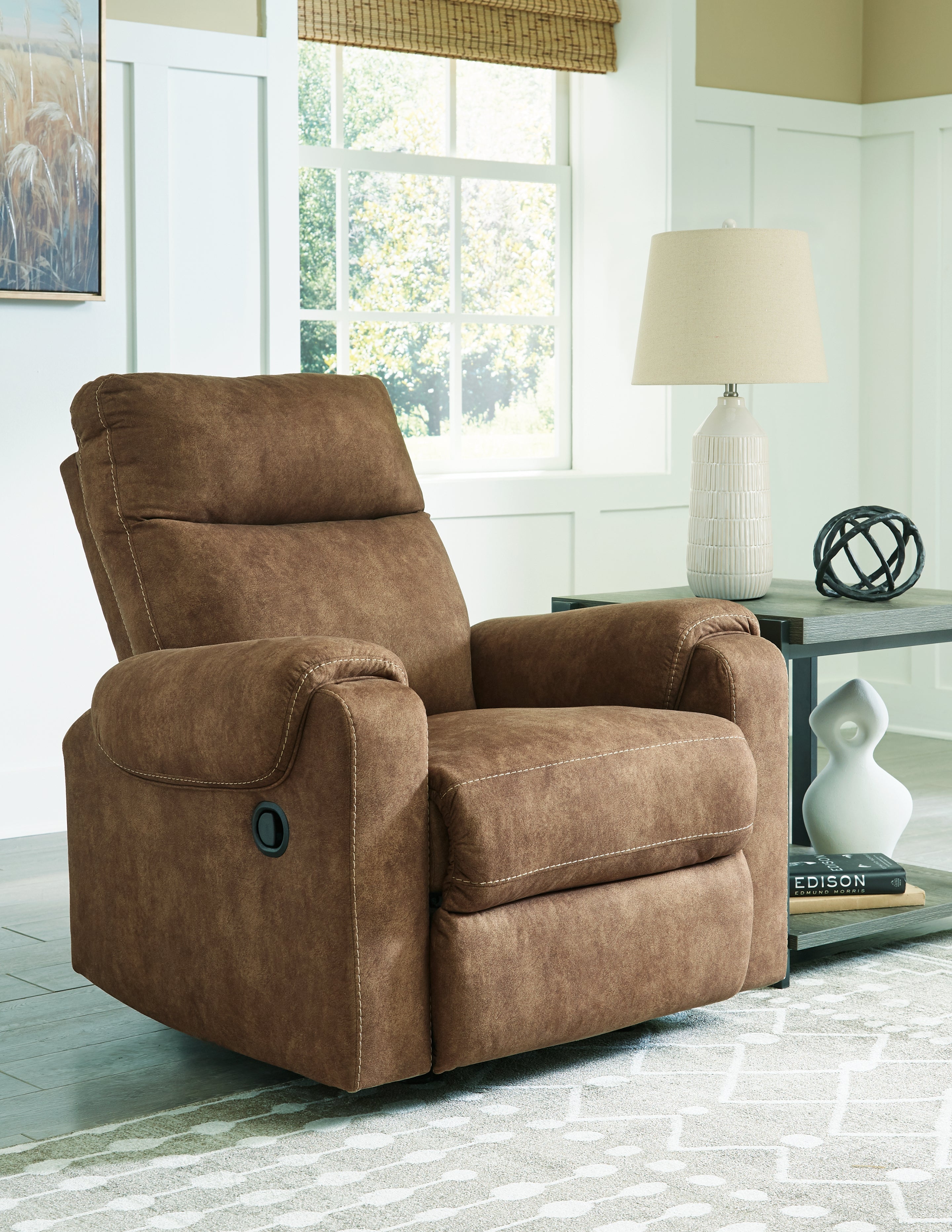 Coral Furniture - Ashley Furniture - Edenwold Living Room - Rocker Recliner / Brindle - 1380525