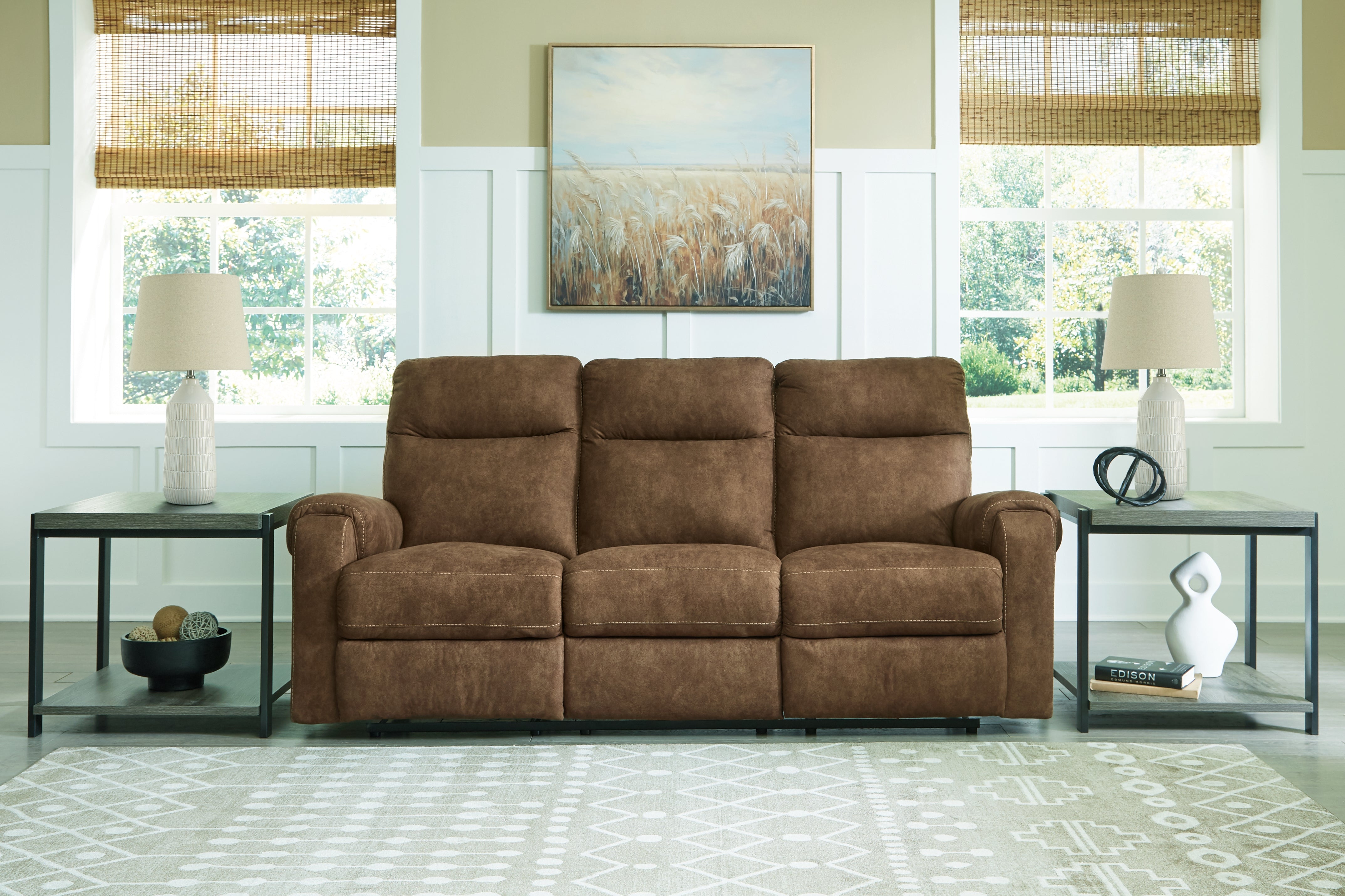 Coral Furniture - Ashley Furniture - Edenwold Living Room - Reclining Sofa / Brindle - 1380588