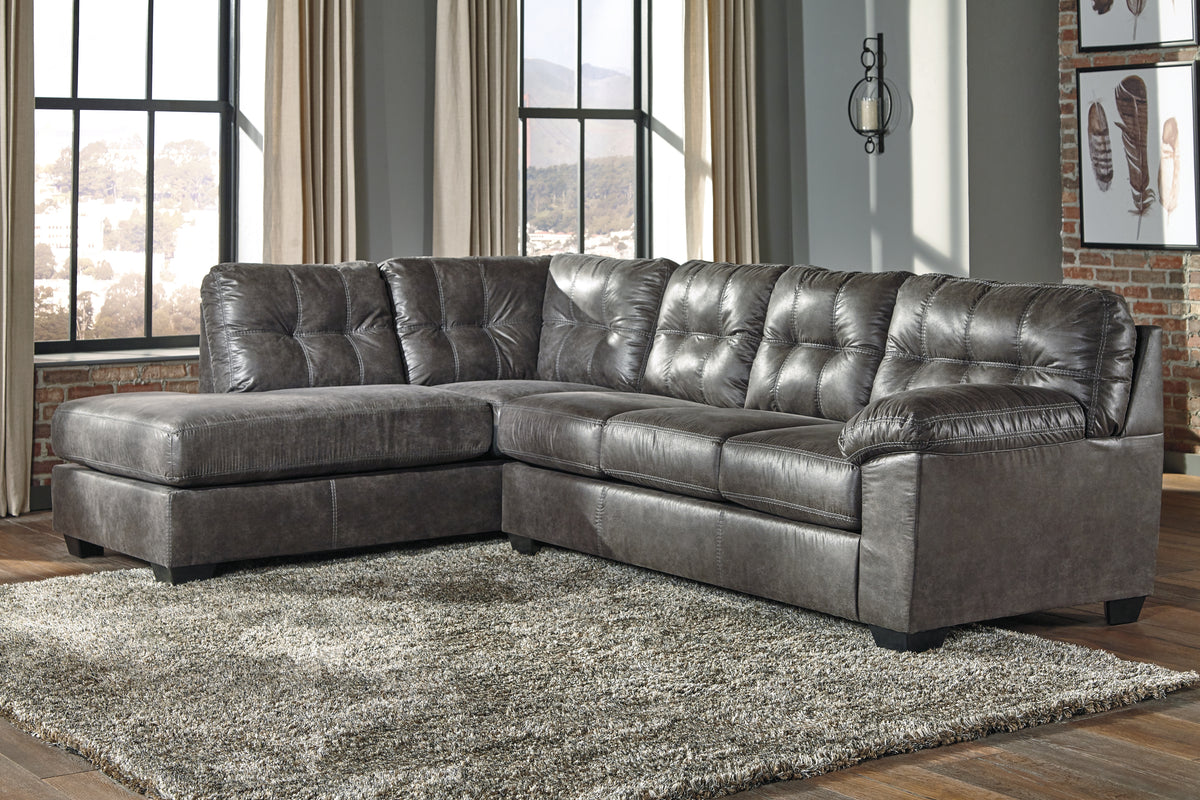 Coral Furniture - Ashley Furniture - Fallston Sectional - RAF 2-Piece Sectional with Chaise / Slate - 17221S1
