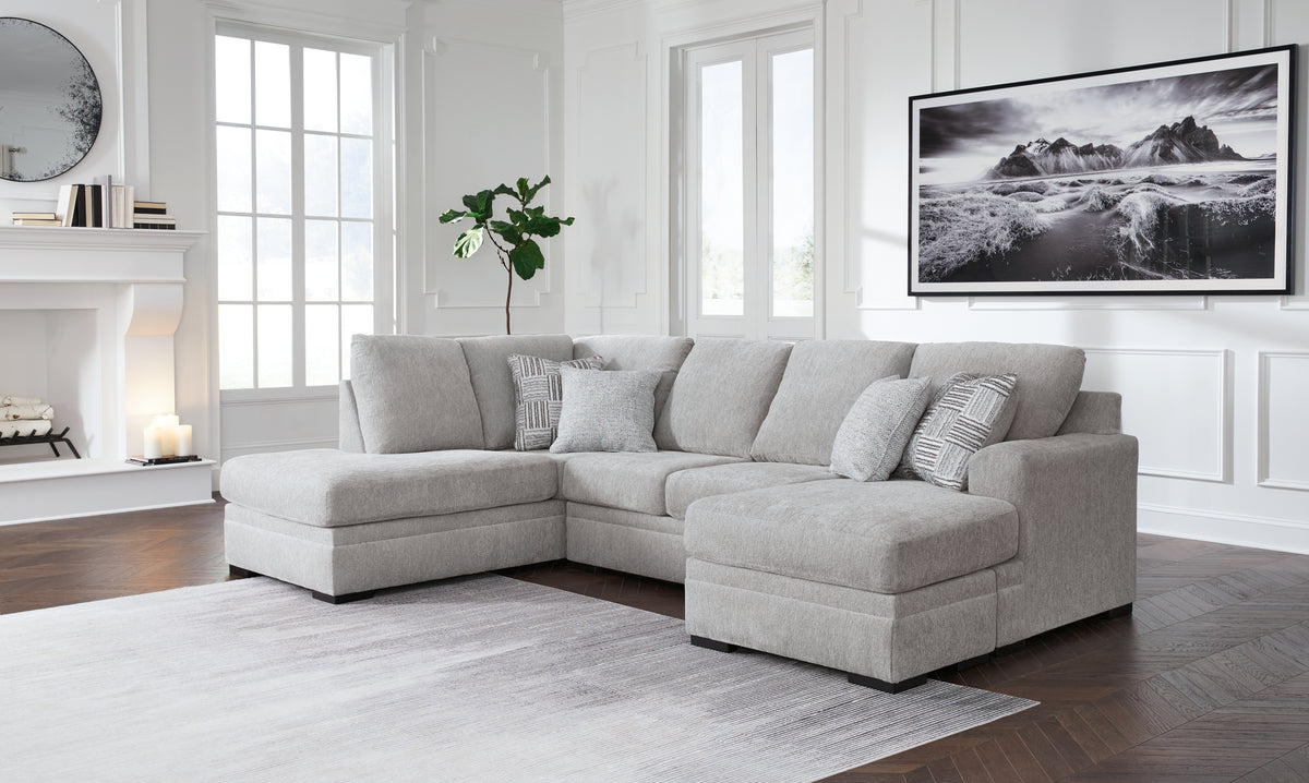 Coral Furniture - Ashley Furniture - Gabyleigh Sectional - LAF 2-Piece Sectional with Chaise / Nickel - 20904S1
