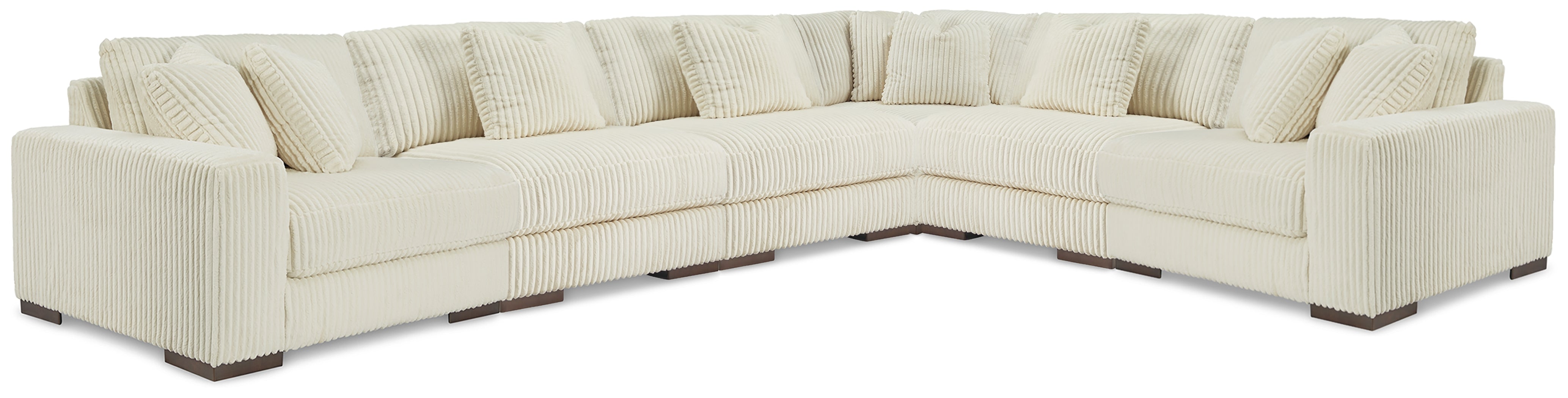 Coral Furniture - Ashley Furniture - Lindyn Sectional - RAF 6-Piece Sectional / Ivory - 21104S20