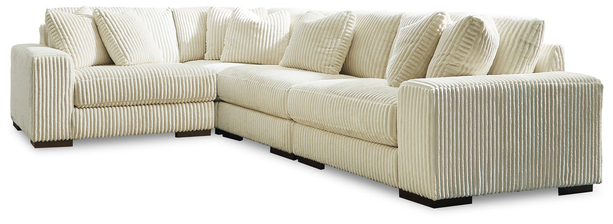 Coral Furniture - Ashley Furniture - Lindyn Sectional - RAF 6-Piece Sectional / Ivory - 21104S20