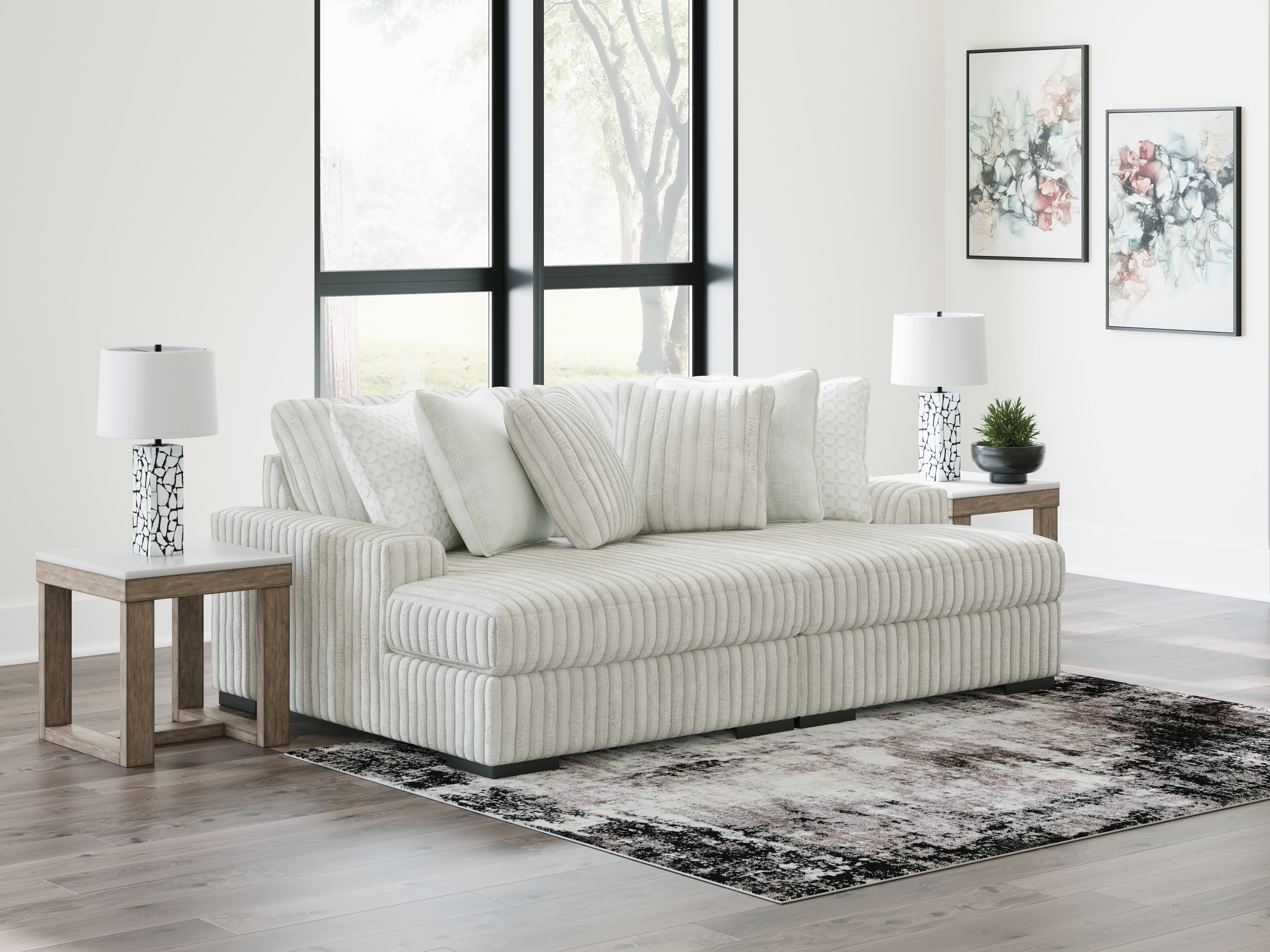 Coral Furniture - Ashley Furniture - Stupendous Sectional - RAF 2-Piece Sectional with Chaise / Alloy - 25903S6