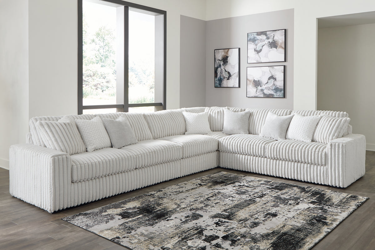 Coral Furniture - Ashley Furniture - Stupendous Sectional - RAF 4-Piece Sectional with Double Chaise / Alloy - 25903S5