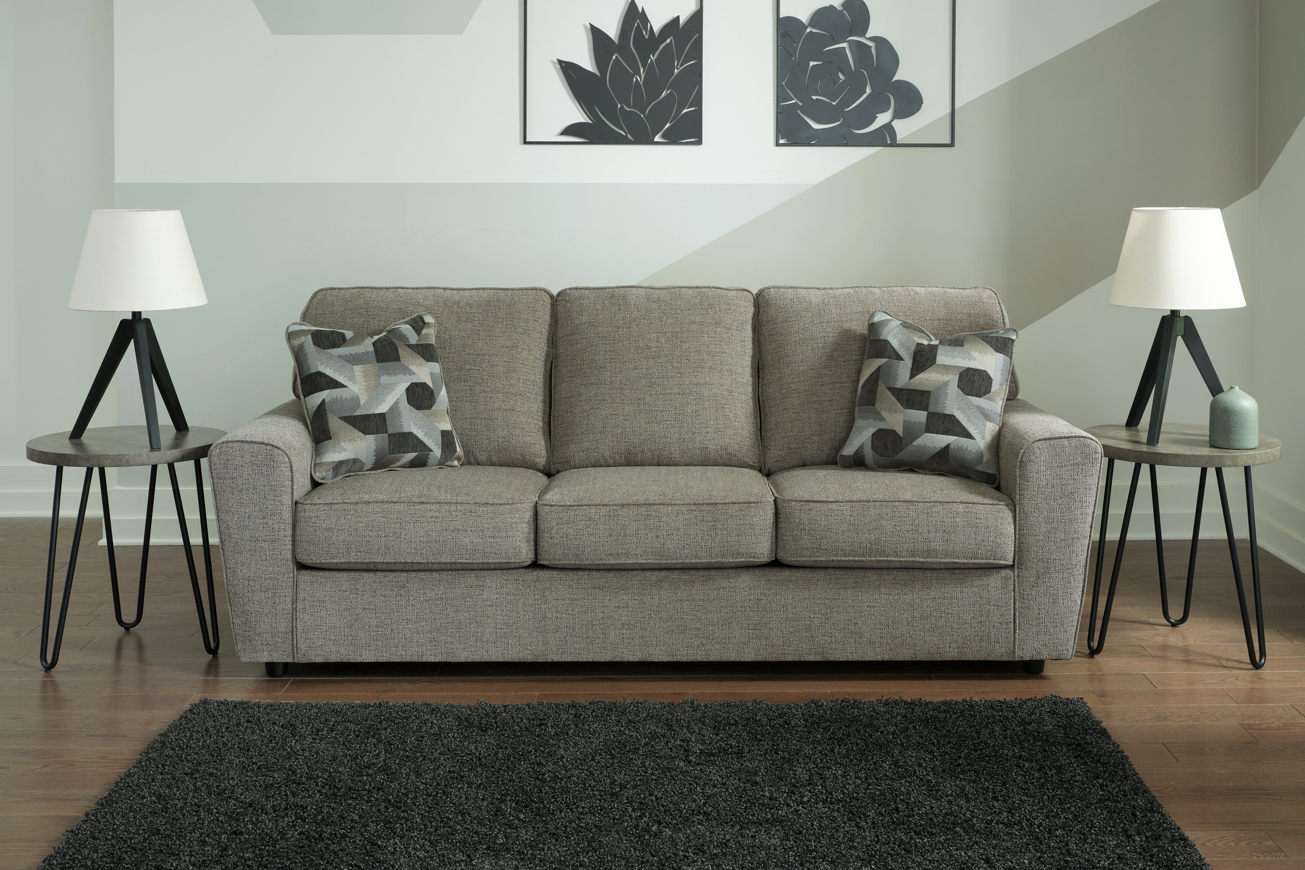 Coral Furniture - Ashley Furniture - Cascilla Living Room - Sofa / Pewter - 2680538