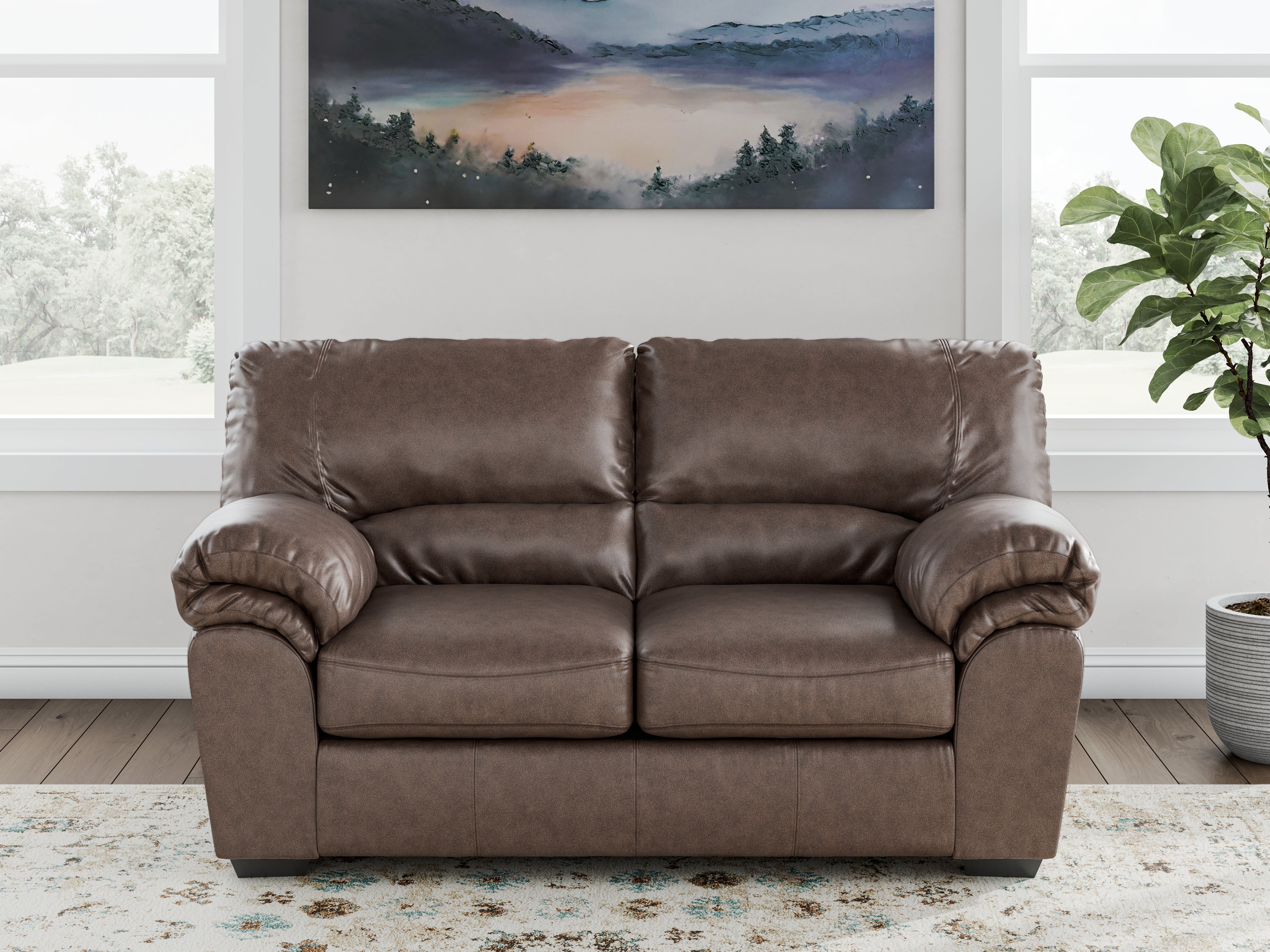 Coral Furniture - Ashley Furniture - WillowBend Living Room - Loveseat / Umber - PC2770535