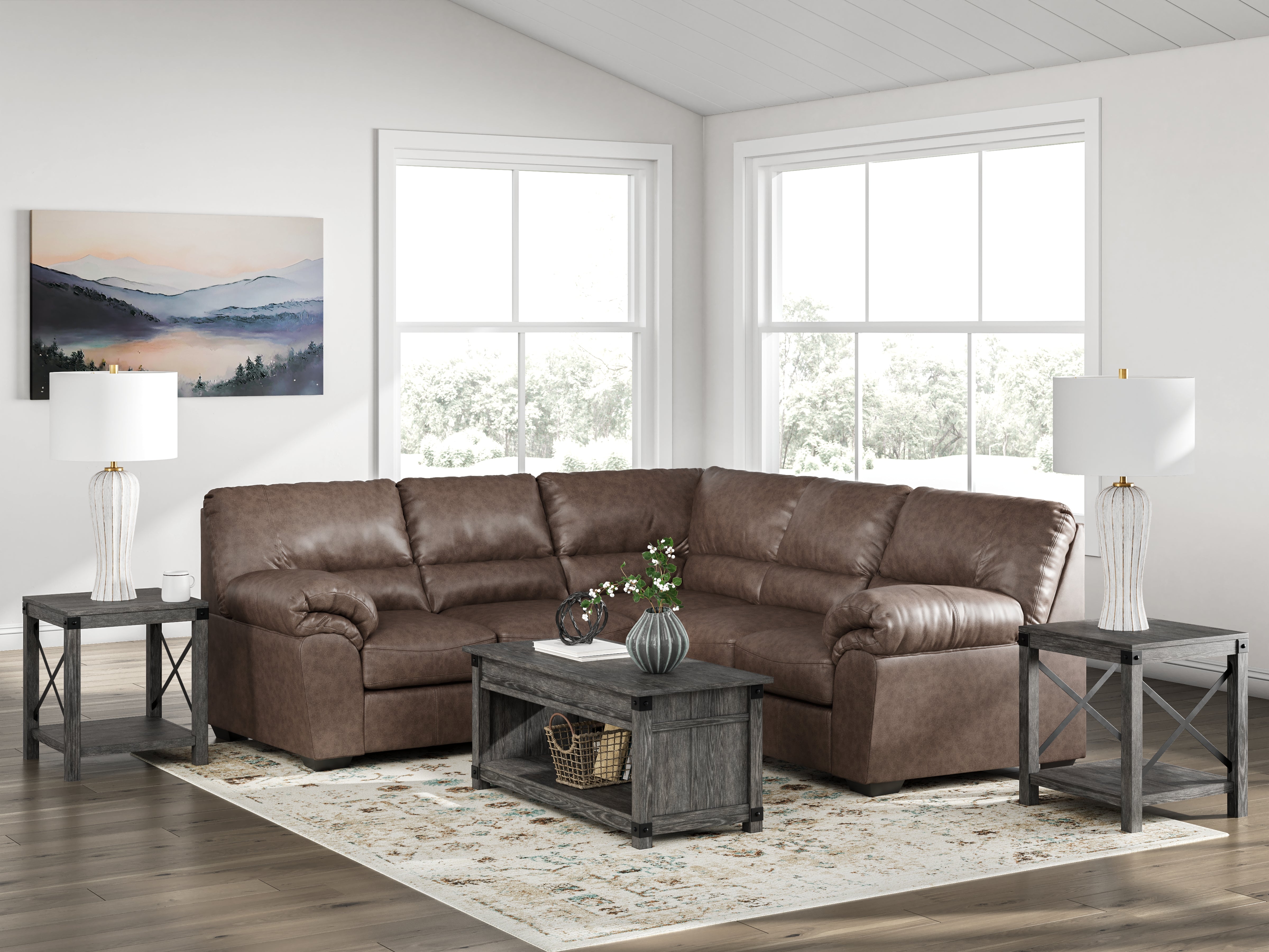 Coral Furniture - Ashley Furniture - WillowBend Sectional - LAF 2-Piece Sectional / Umber - PC27705S2