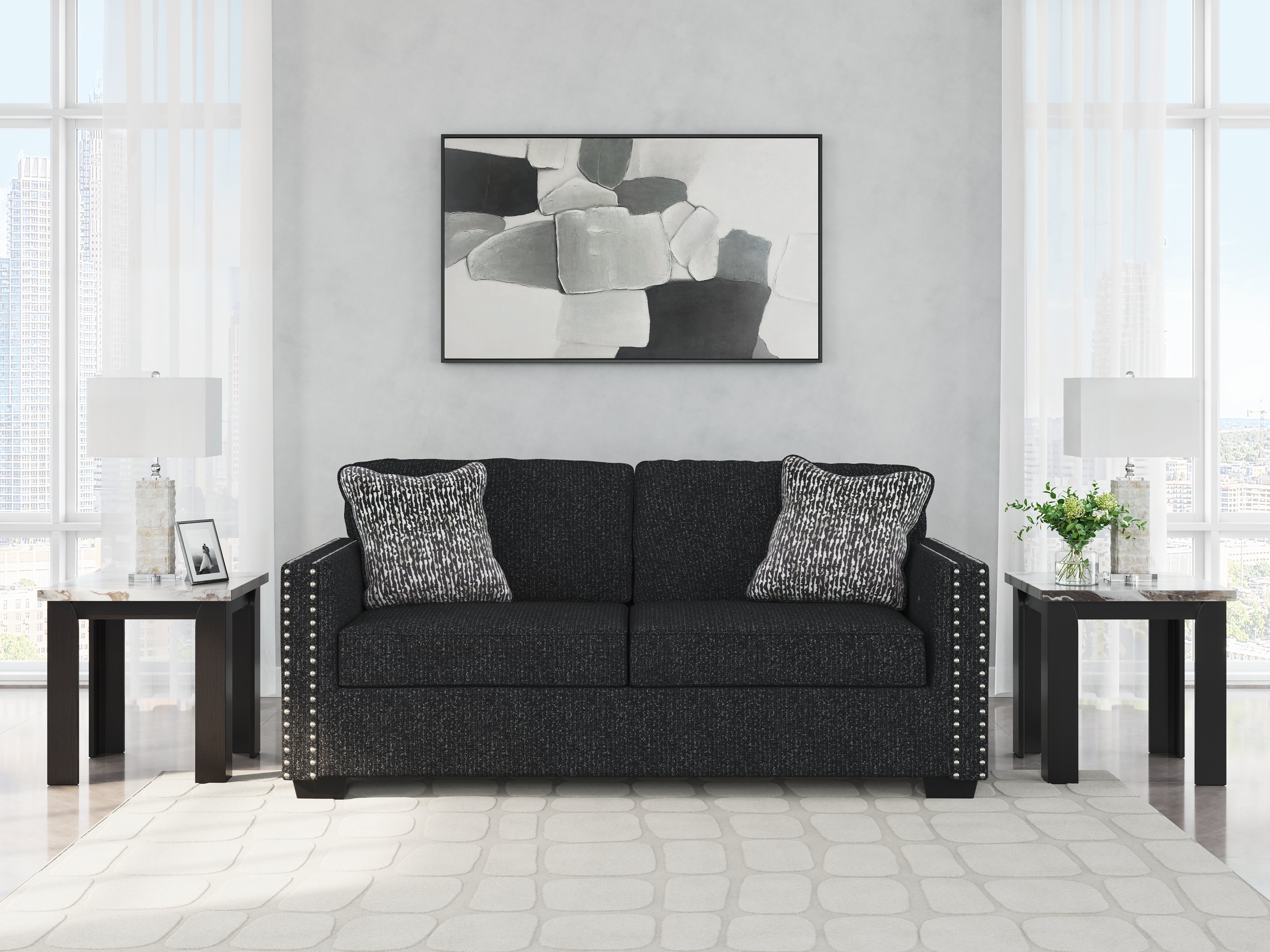 Coral Furniture - Ashley Furniture - Jasmine Peaks Living Room - Sofa / Coal - 2890438