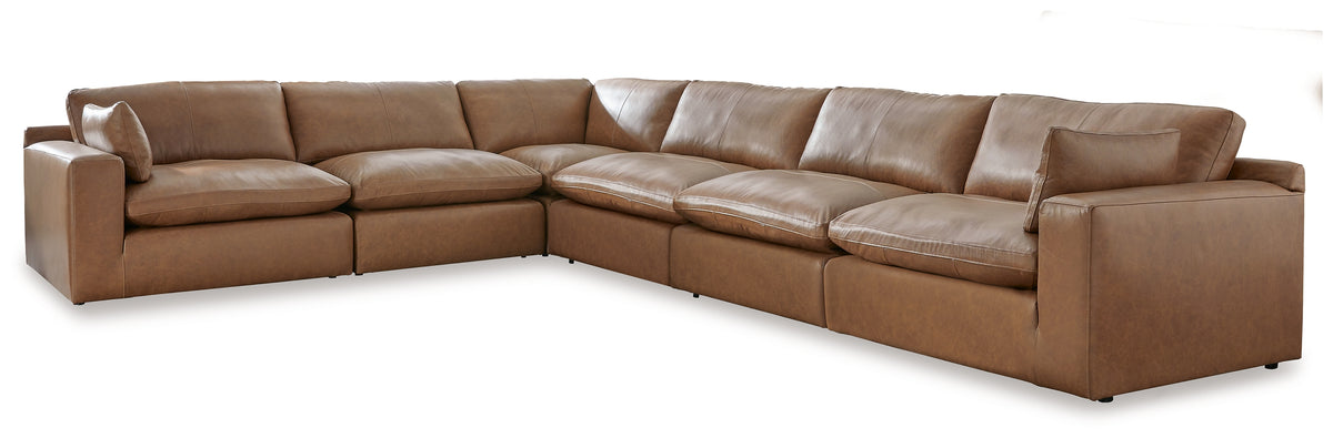 Coral Furniture - Ashley Furniture - Emilia Sectional - RAF 2-Piece Sectional Loveseat / Caramel - 30901S1