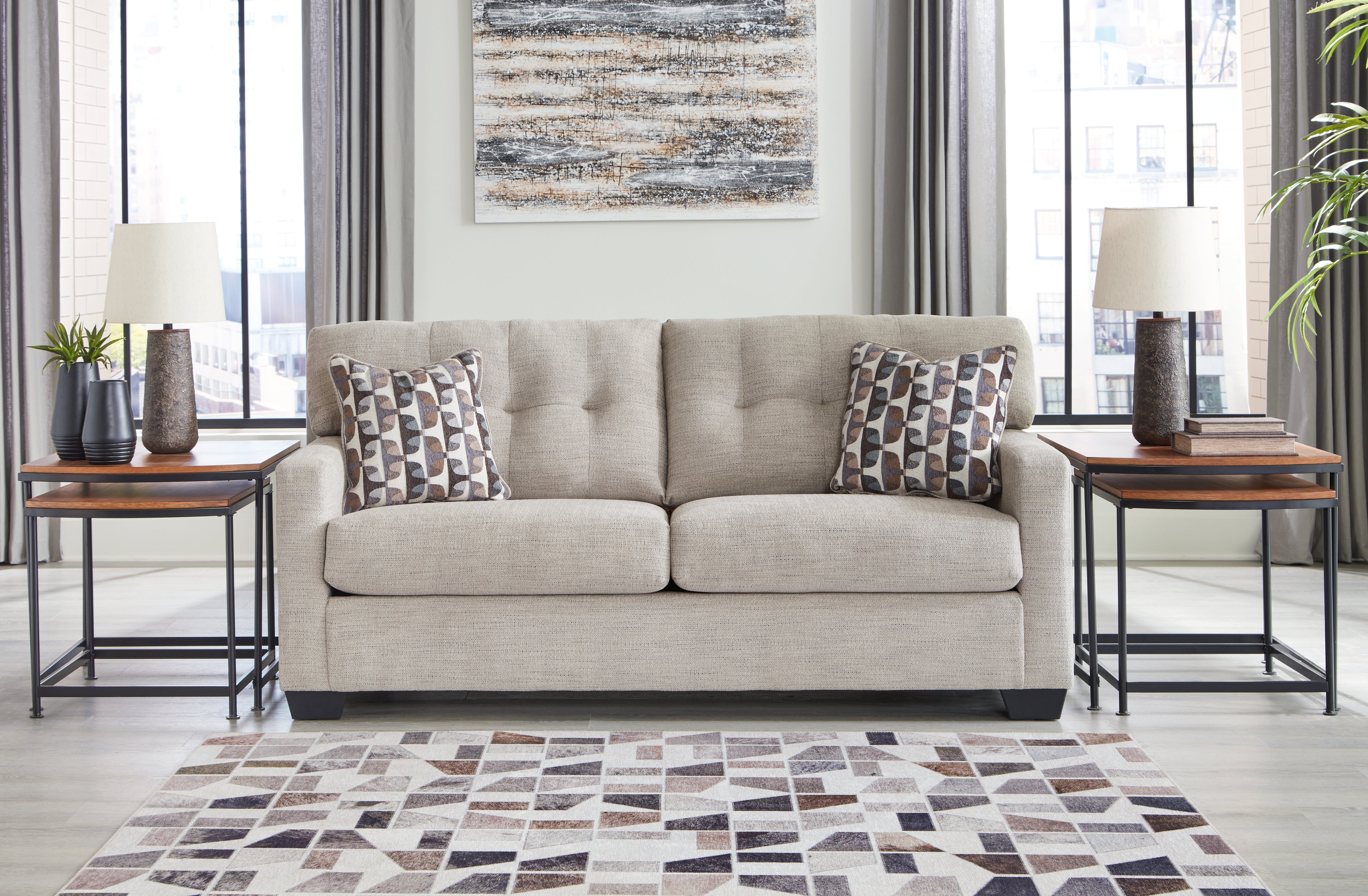 Coral Furniture - Ashley Furniture - Mahoney Living Room - Sofa / Pebble - 3100438