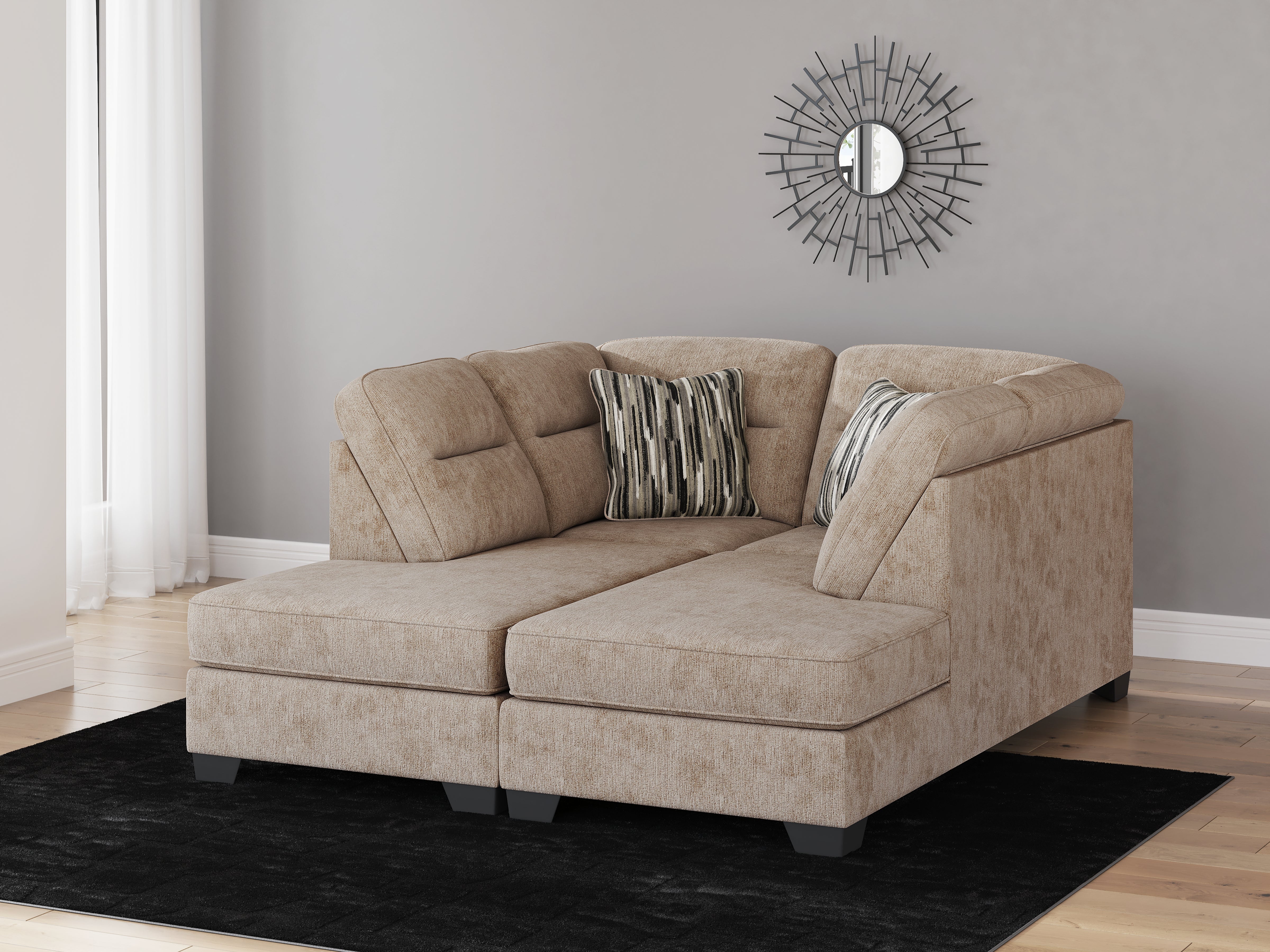 Coral Furniture - Ashley Furniture - Olten Sectional - RAF 2-Piece Super Chaise / Mocha - 31304S3