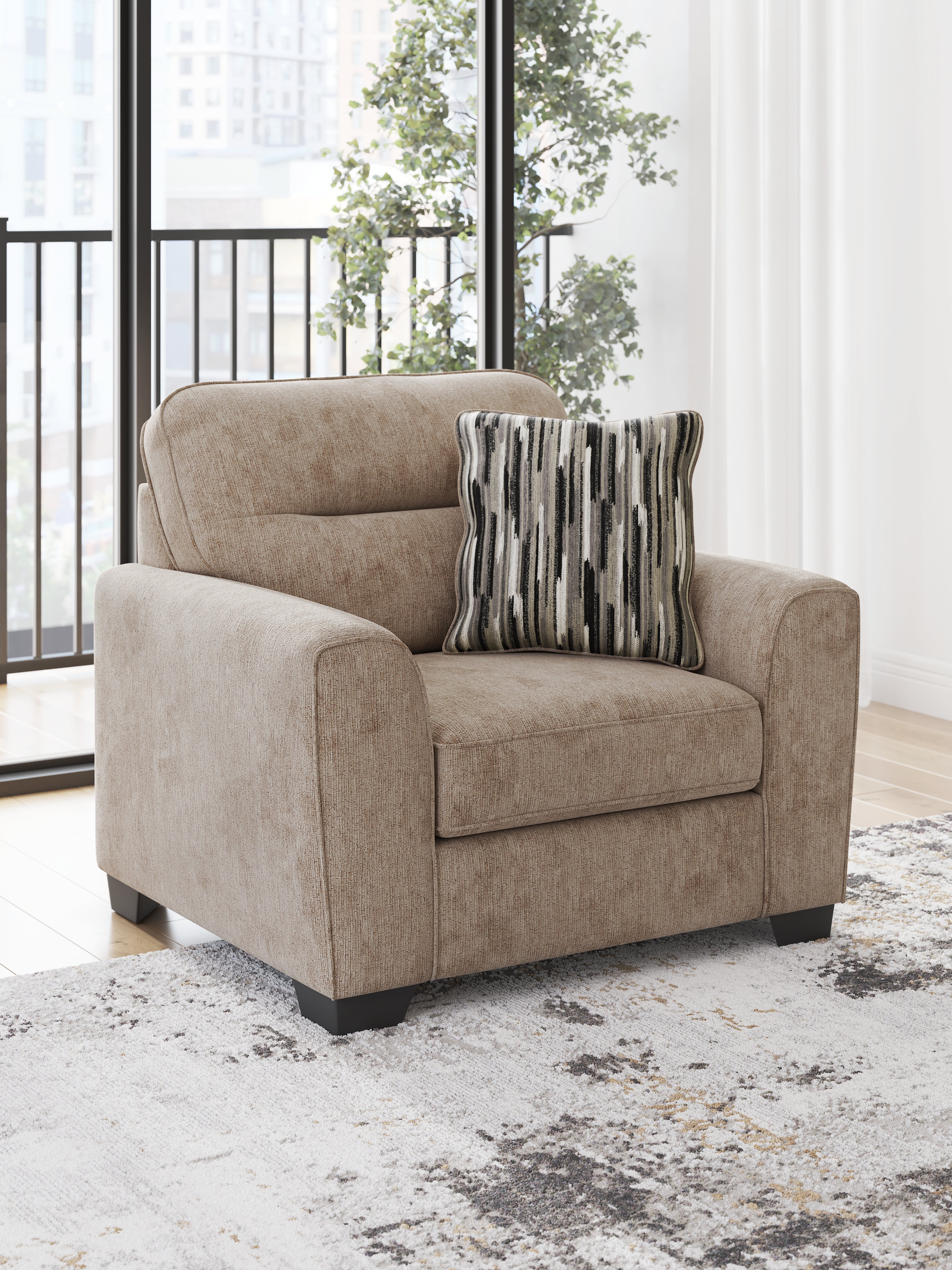 Coral Furniture - Ashley Furniture - Olten Living Room - Chair and a Half / Mocha - 3130423