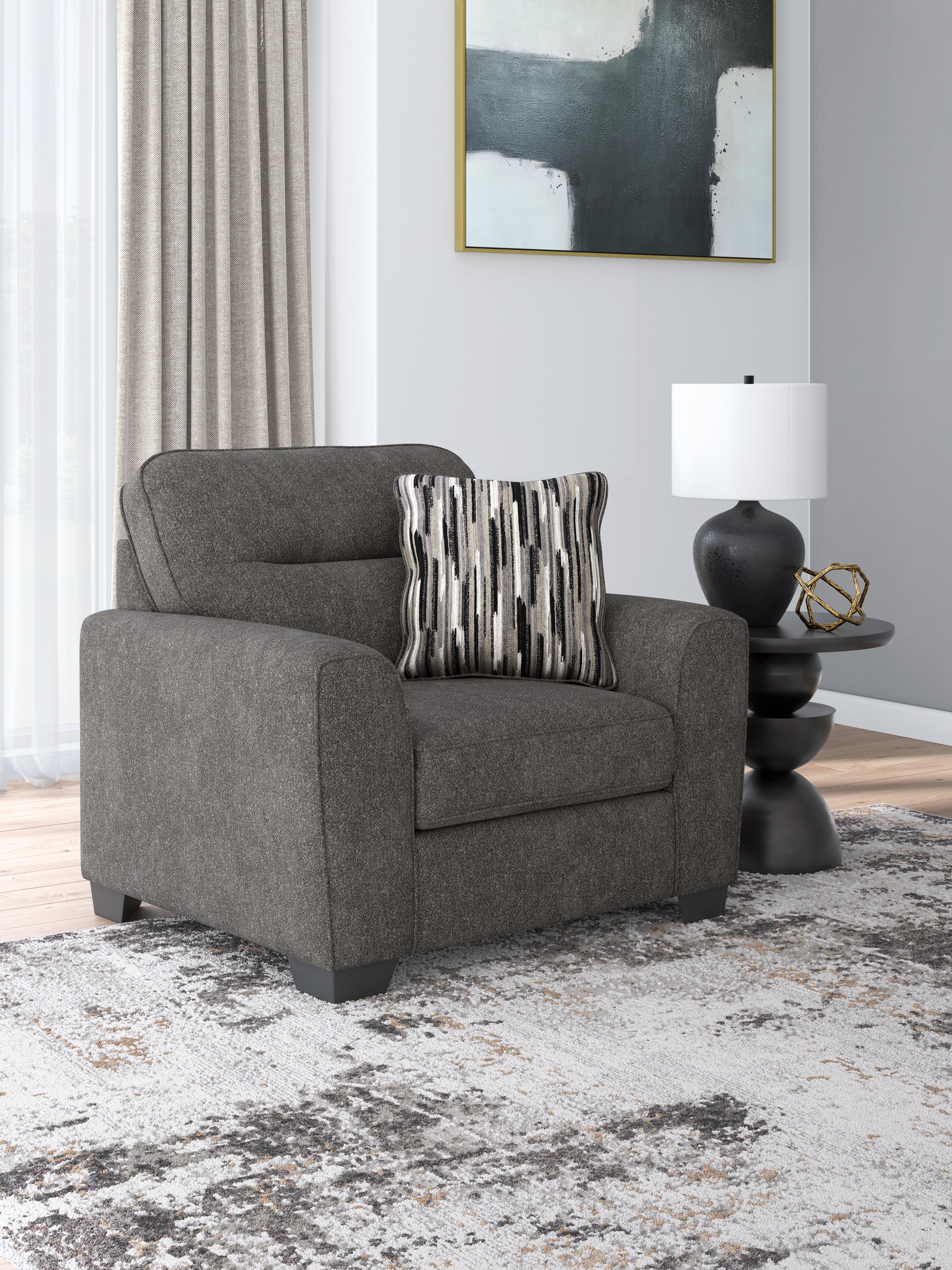 Coral Furniture - Ashley Furniture - Olten Living Room - Chair and a Half / Graphite - 3130523