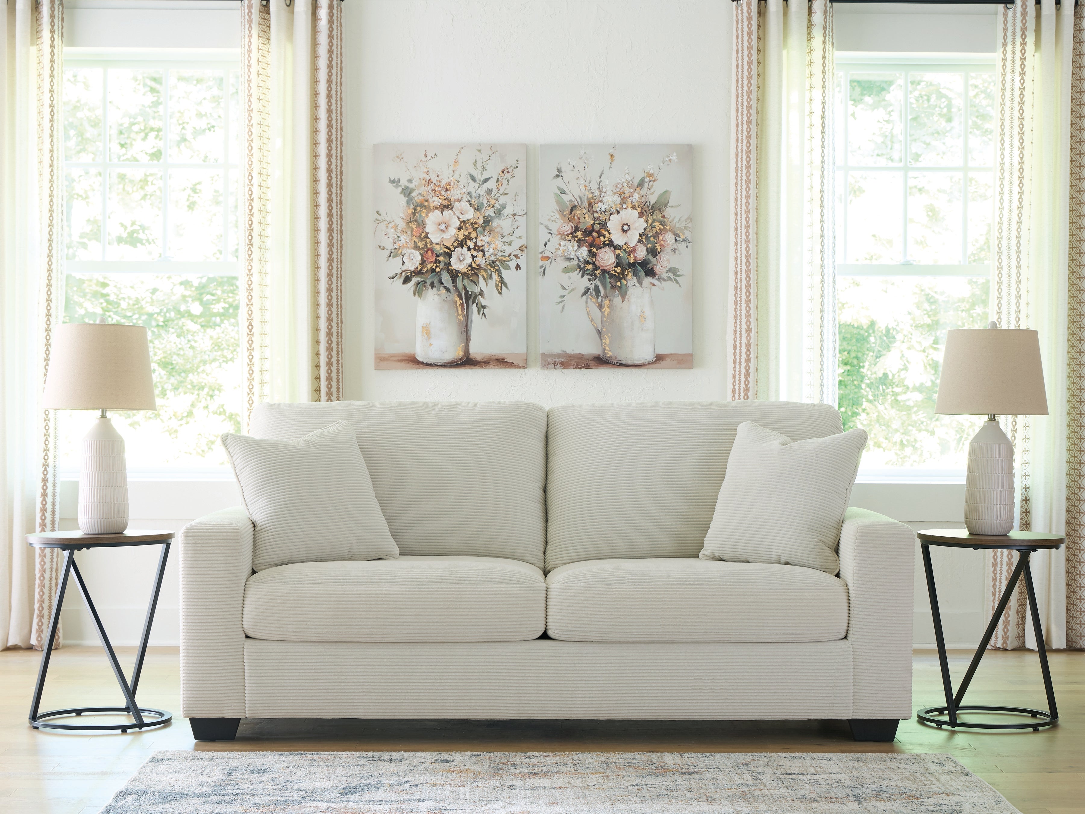 Coral Furniture - Ashley Furniture - Greenbriar Living Room - Sofa / Ivory - PC3200638