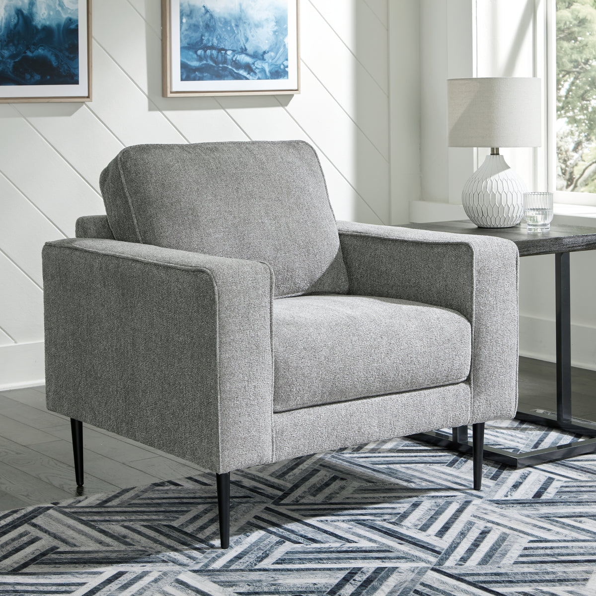 Coral Furniture - Ashley Furniture - Hazela Living Room - Loveseat / Charcoal - 4110235