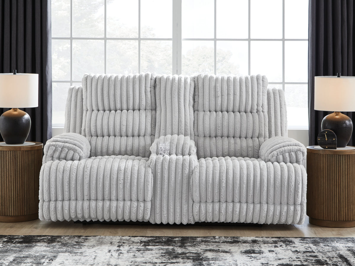 Coral Furniture - Ashley Furniture - Rhines Falls Living Room - Zero Wall Power Recliner / Alloy - PC4280406