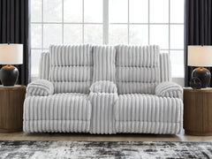 Coral Furniture - Ashley Furniture - Rhines Falls Living Room - Zero Wall Power Recliner / Alloy - PC4280406