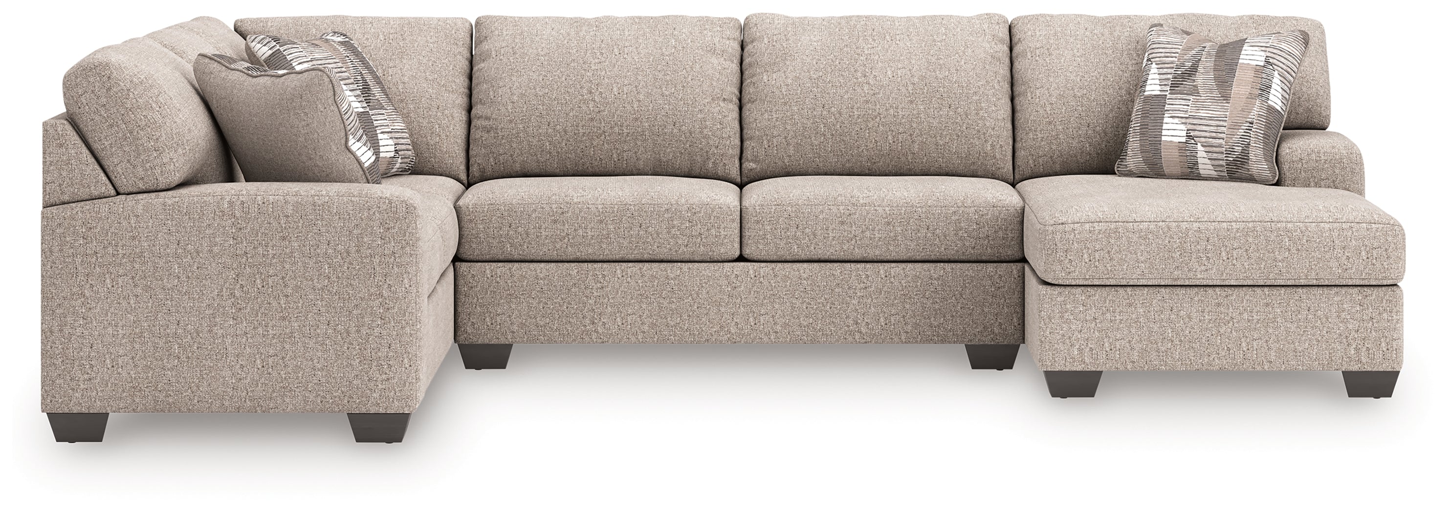 Coral Furniture - Ashley Furniture - Newellen Sectional - LAF 3-Piece Sleeper Sectional with Chaise / Hemp - 48404S6
