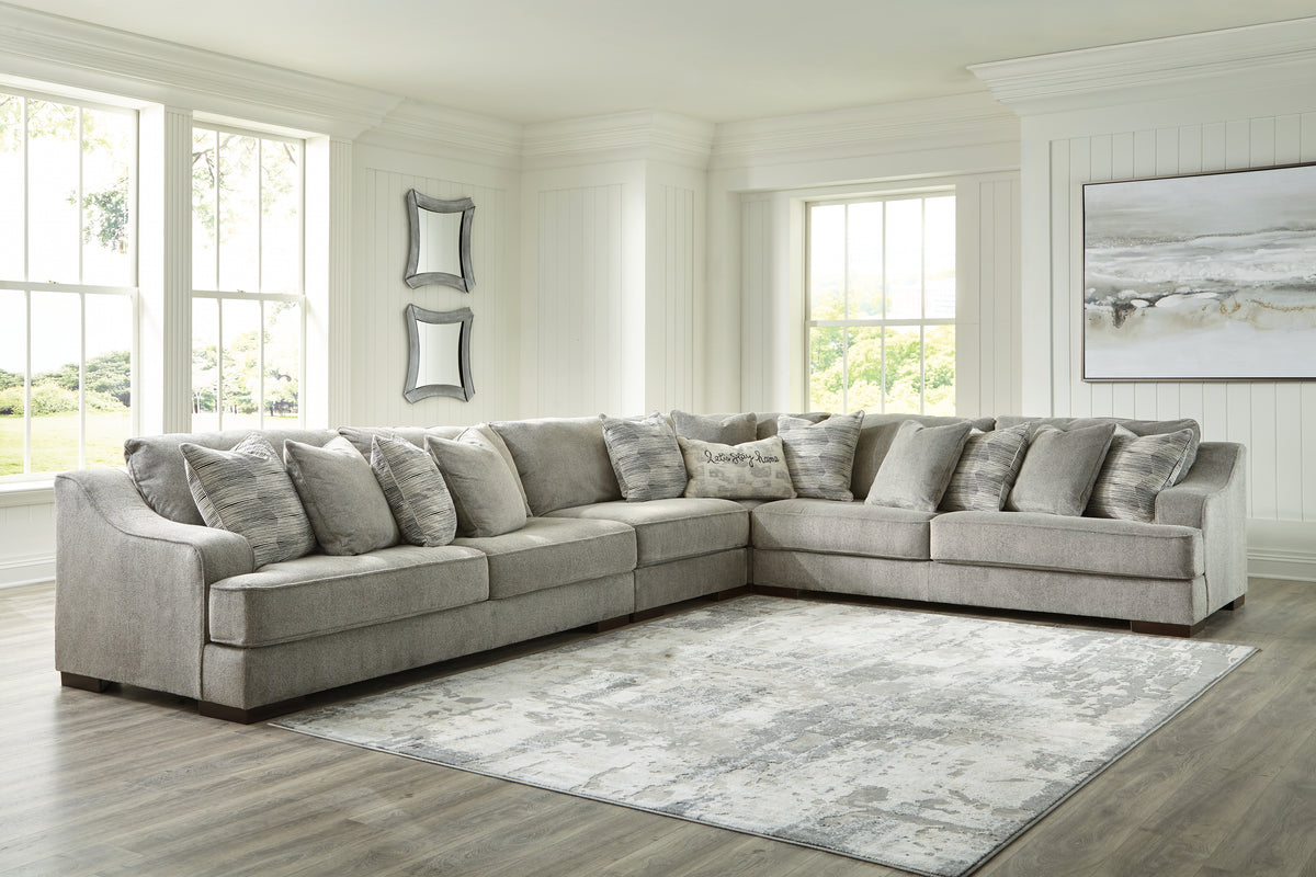 Coral Furniture - Ashley Furniture - Bayless Sectional - LAF 5-Piece Sectional / Smoke - 52304S3