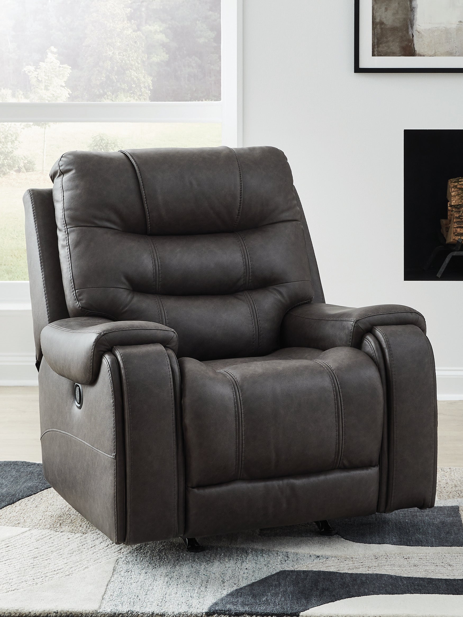 Coral Furniture - Ashley Furniture - Femley Living Room - Rocker Recliner / Smoke - PC5330625