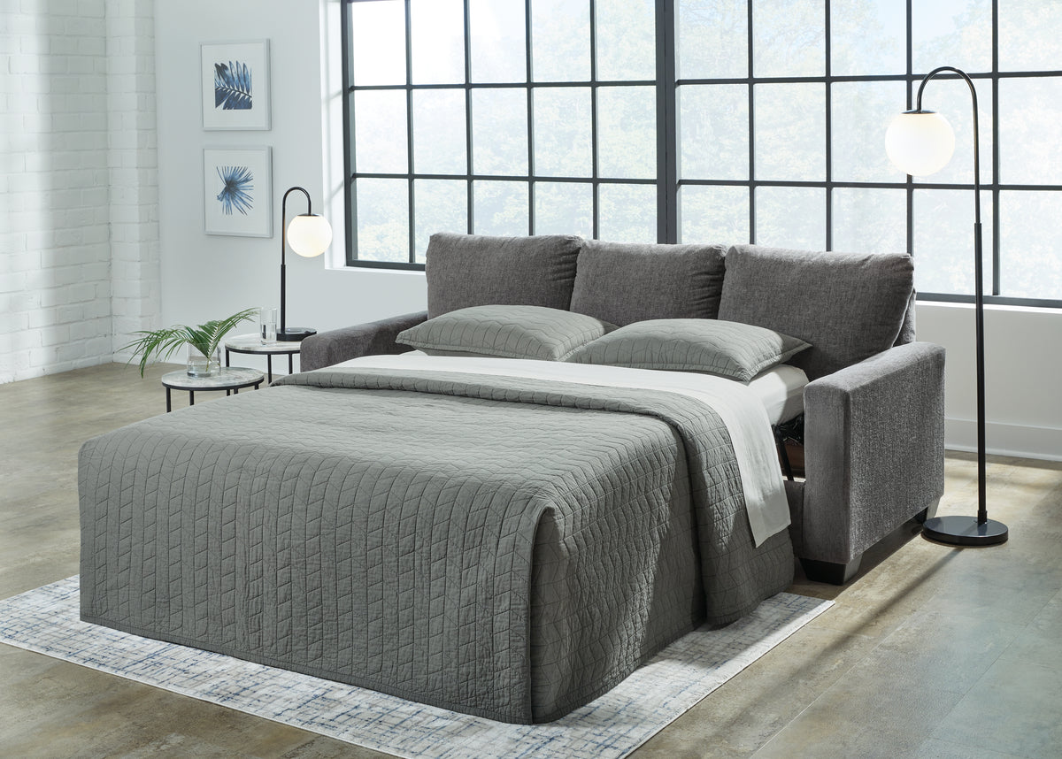 Coral Furniture - Ashley Furniture - Rannis Living Room - Twin Sofa Sleeper / Pewter - 5360237
