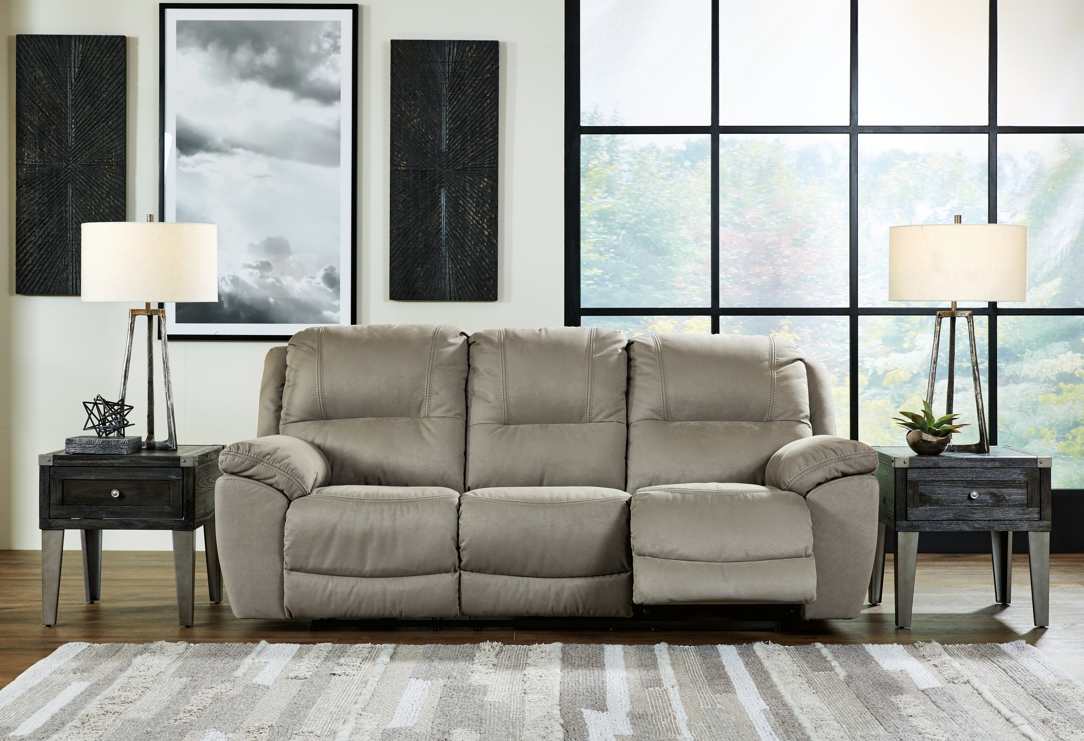 Coral Furniture - Ashley Furniture - Next-Gen Gaucho Living Room - Reclining Power Sofa / Putty - 5420387