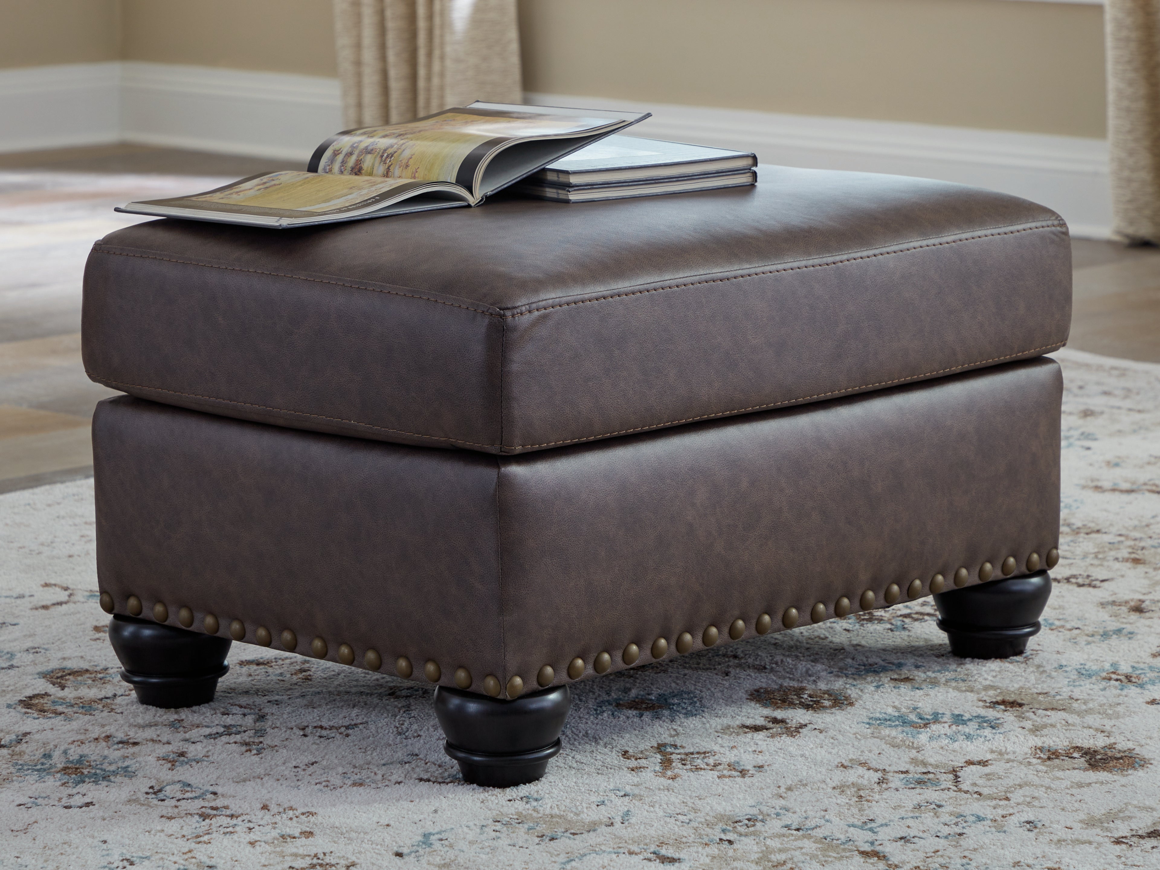 Coral Furniture - Ashley Furniture - Roxmere Living Room - Ottoman / Umber - 5550314