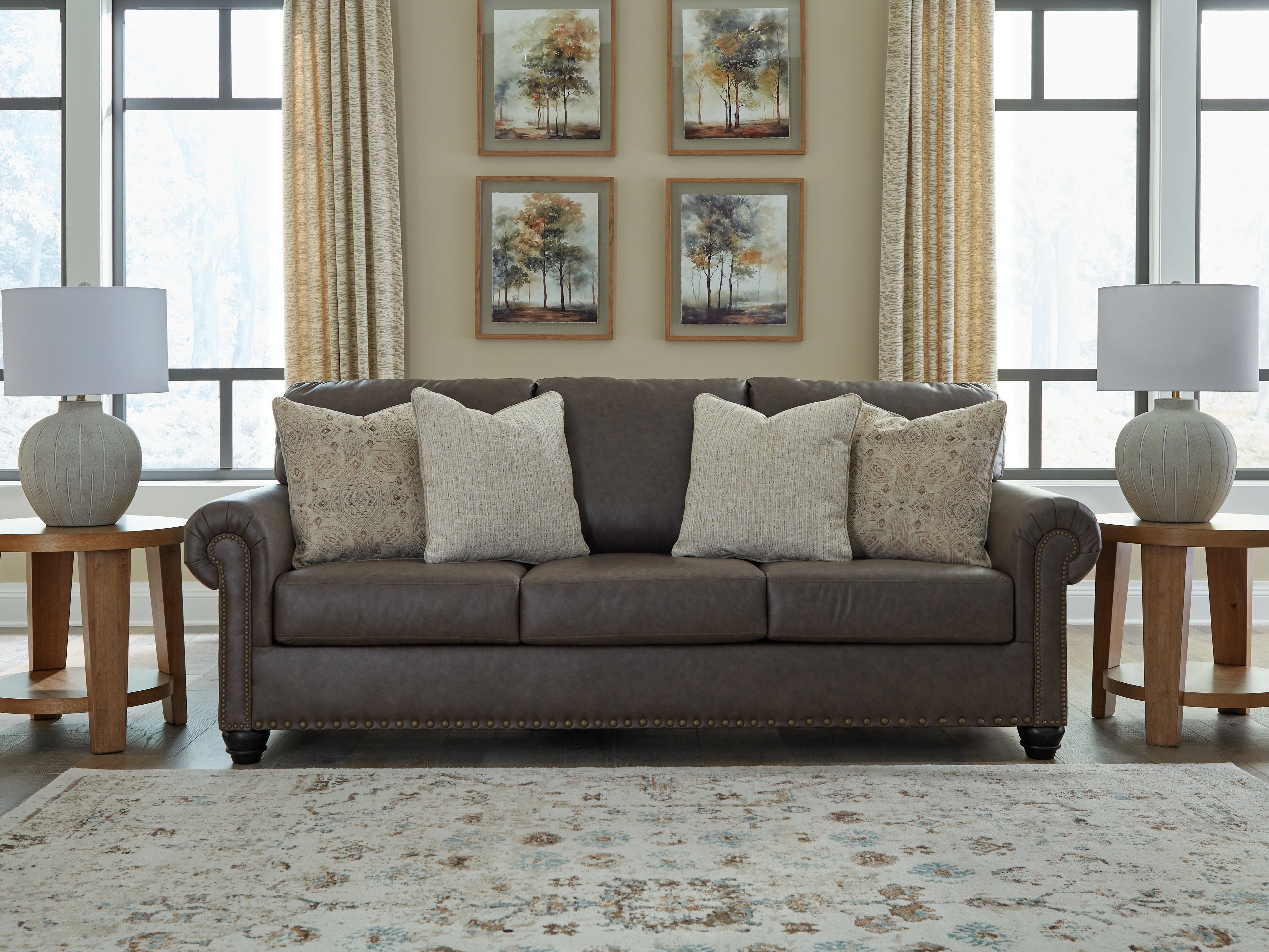 Coral Furniture - Ashley Furniture - Roxmere Living Room - Sofa / Umber - 5550338