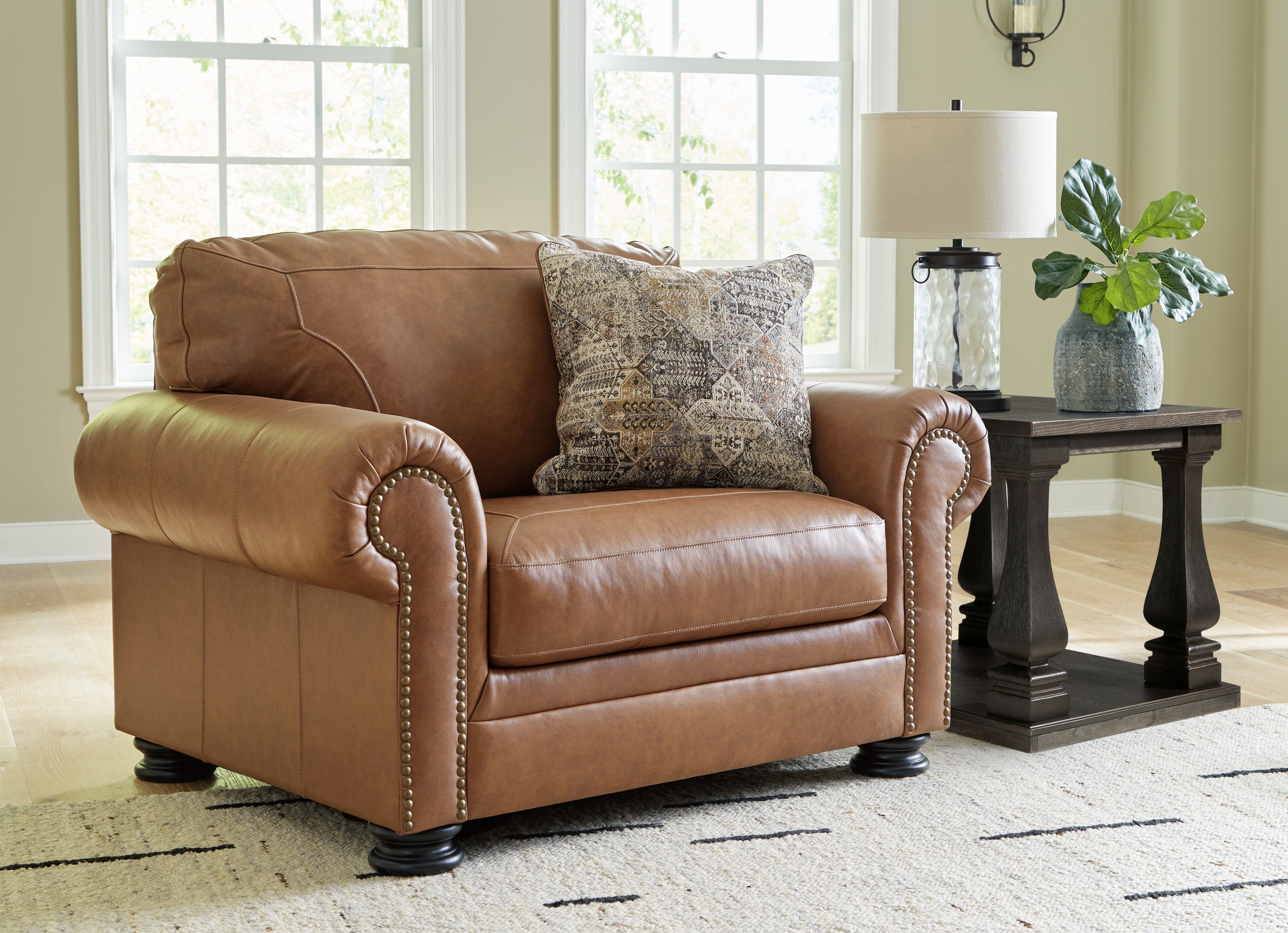 Coral Furniture - Ashley Furniture - Carianna Living Room - Chair and a Half / Caramel - 5760423