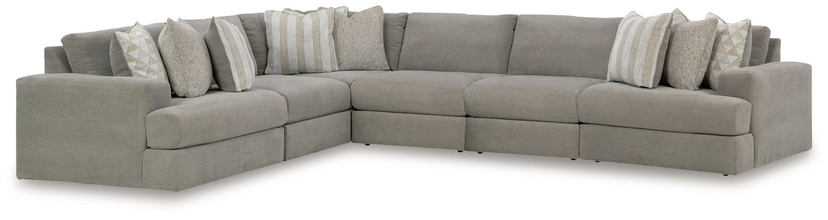 Coral Furniture - Ashley Furniture - Avaliyah Sectional - RAF 6-Piece Sectional with Chaise / Ash - 58103S12