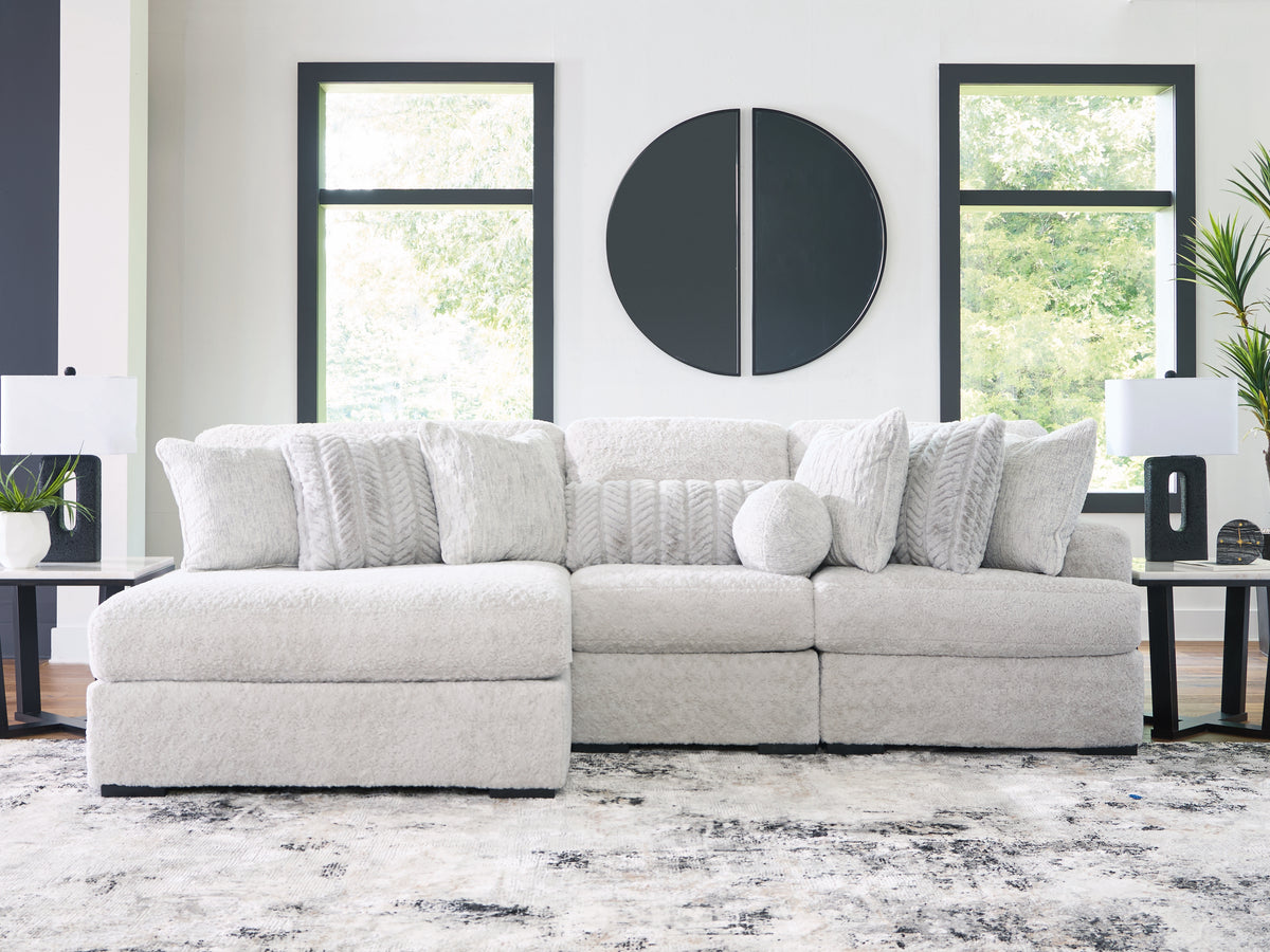 Coral Furniture - Ashley Furniture - Cuddle Plush Sectional - RAF 2-Piece Sectional / Arctic - PC59106S9