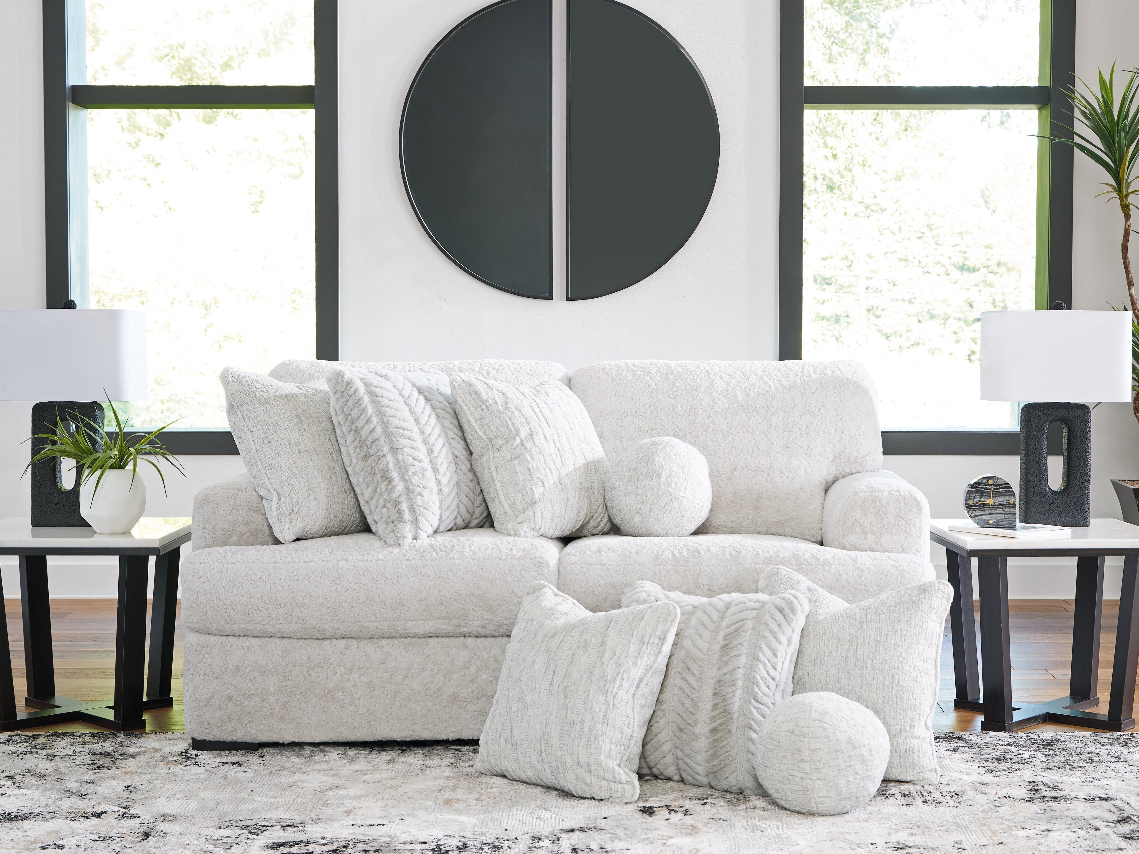 Coral Furniture - Ashley Furniture - Cuddle Plush Sectional - RAF 2-Piece Sectional / Arctic - PC59106S9