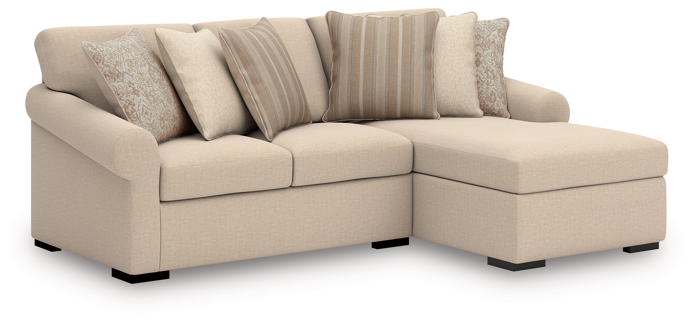Coral Furniture - Ashley Furniture - LadyMae Sectional - RAF 2-Piece Sectional with Chaise / Twill - 59404S2