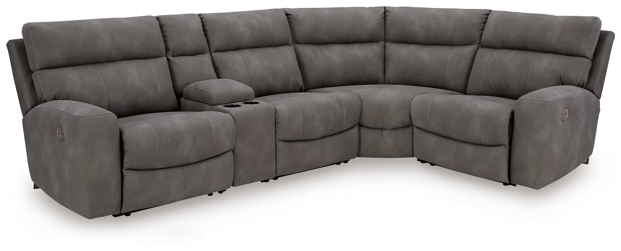 Coral Furniture - Ashley Furniture - Next-Gen DuraPella Sectional - 5-Piece Power Reclining Sectional / Slate - 61003S5