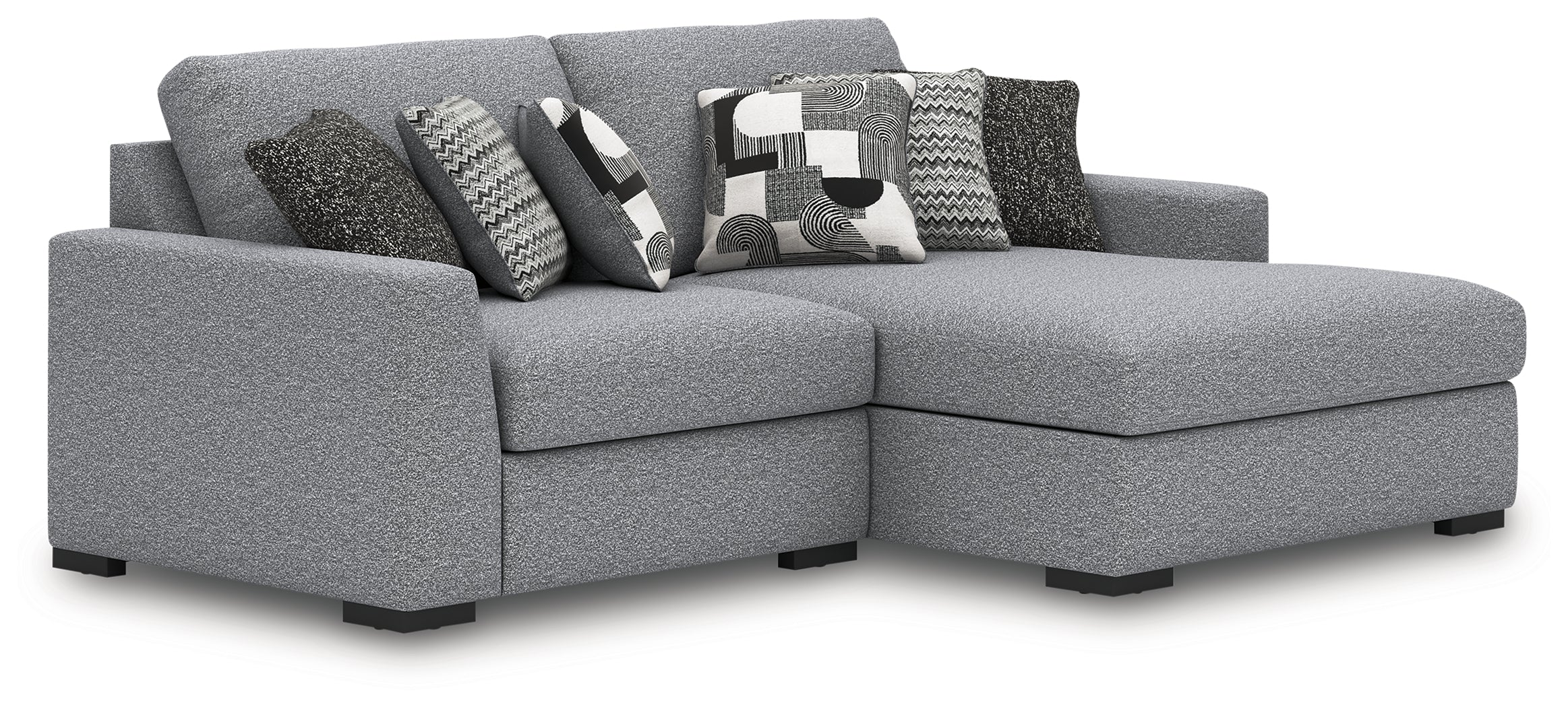 Coral Furniture - Ashley Furniture - Bealton Sectional - RAF 2-Piece Sectional with Chaise / Salt and Pepper - 61305S10