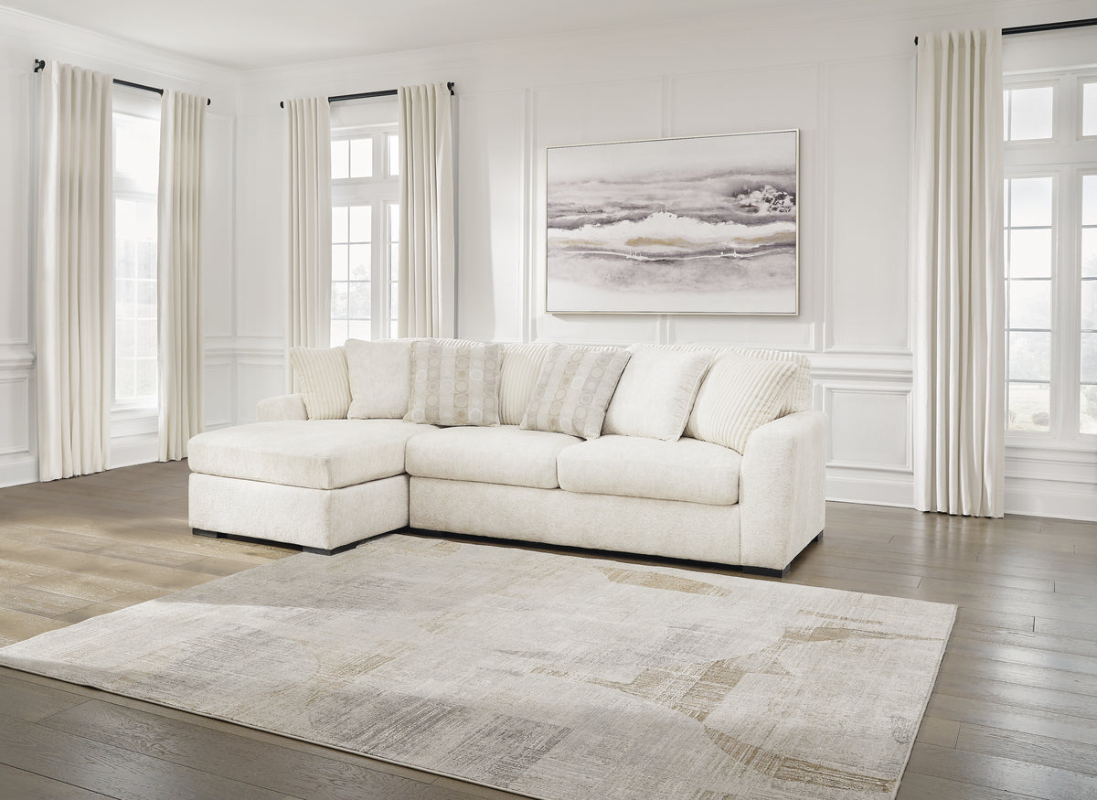 Coral Furniture - Ashley Furniture - Chessington Sectional - RAF 2-Piece Sectional with Chaise / Ivory - 61904S1